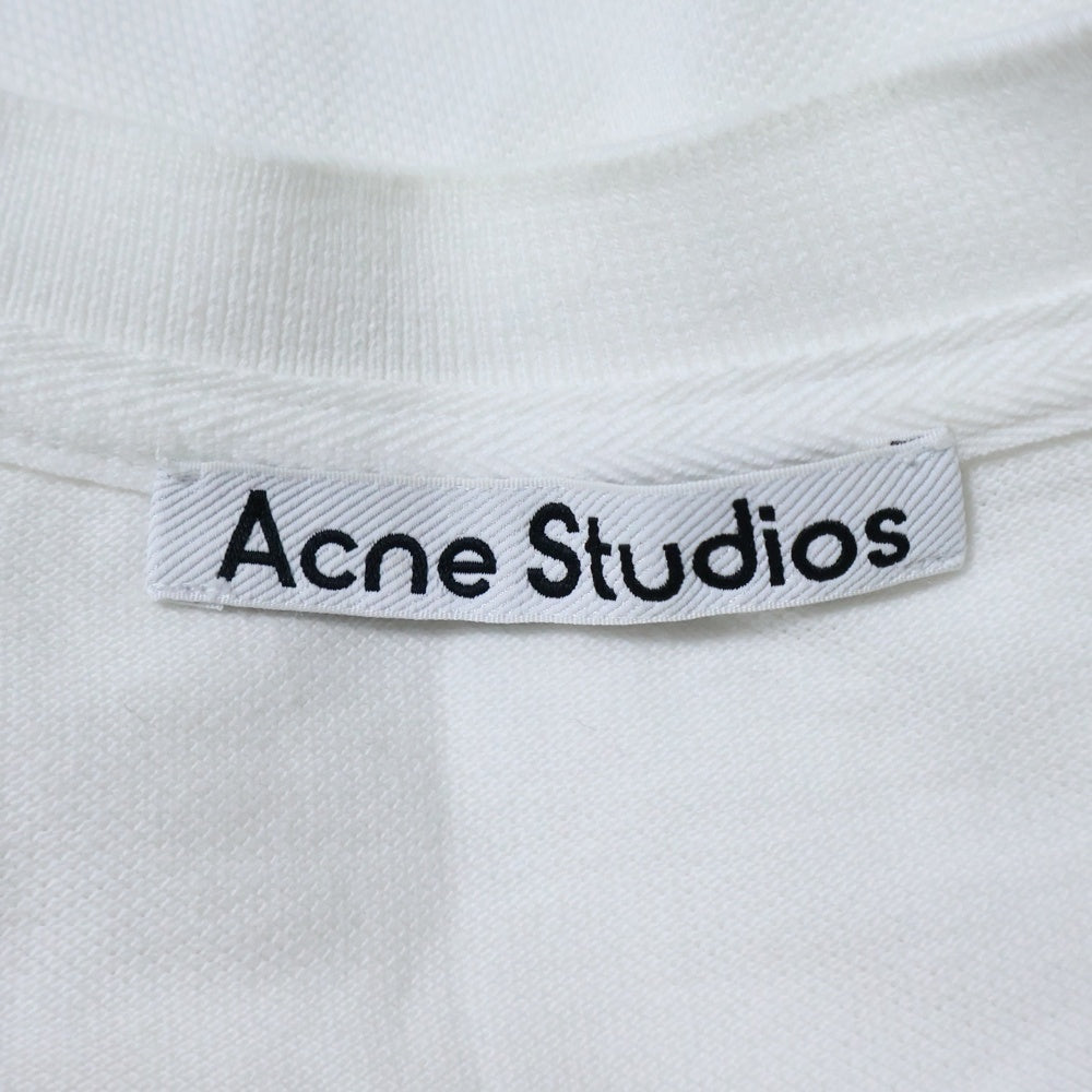 Acne Studios(アクネ ストゥディオズ) 25SS ロゴ刺繍 クルーネック 半袖Tシャツ カットソー ホワイト FN-UX-TSHI000121