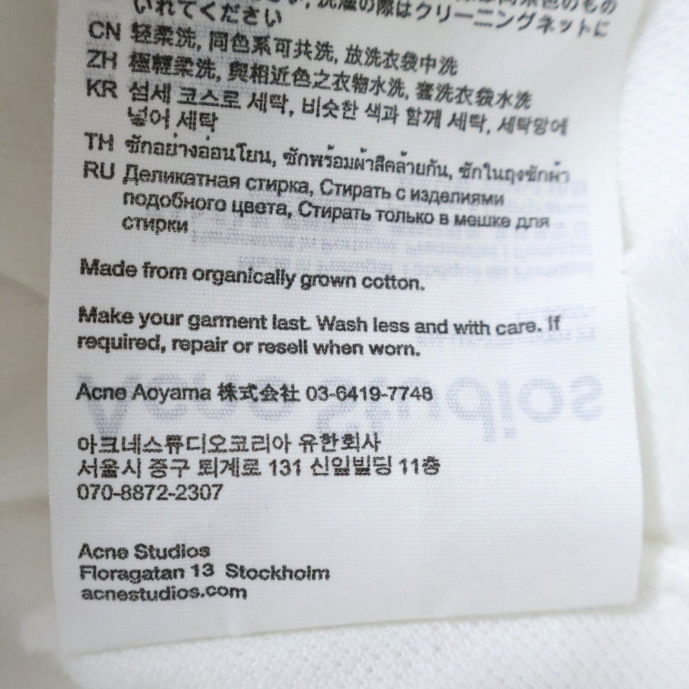 Acne Studios(アクネ ストゥディオズ) 25SS ロゴ刺繍 クルーネック 半袖Tシャツ カットソー ホワイト FN-UX-TSHI000121