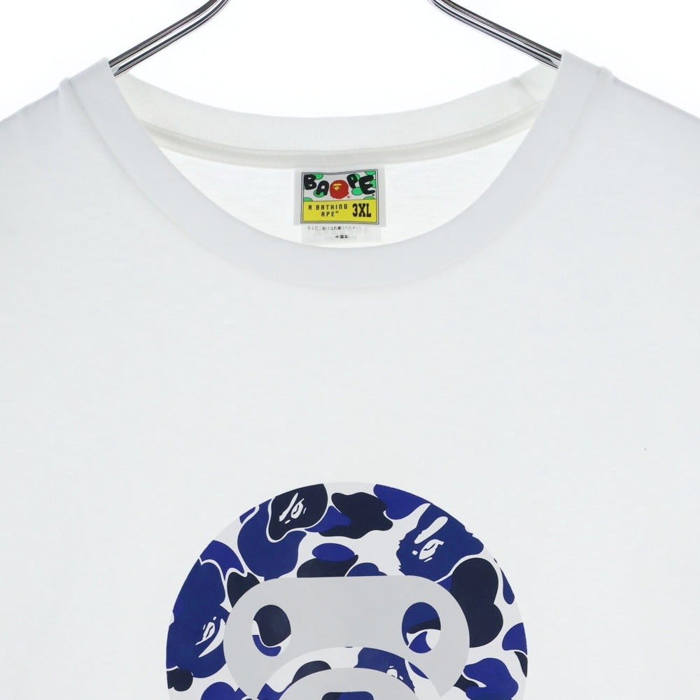 A BATHING APE(アベイシングエイプ) BARY MILO ベイビーマイロ サルカモ プリント 半袖 カットソー Tシャツ ホワイト 002TEL251002M