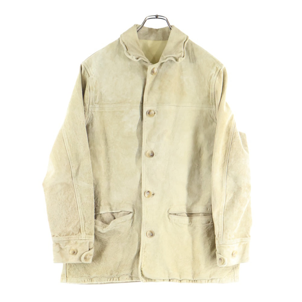 ISAMU KATAYAMA BACKLASH(イサムカタヤマバックラッシュ) 24SS JapanCalfWetWhite GarmentWash CarCoat ジャパンカーフスキン スエードレザーカーコート ジャケット ベージュ 2095-03