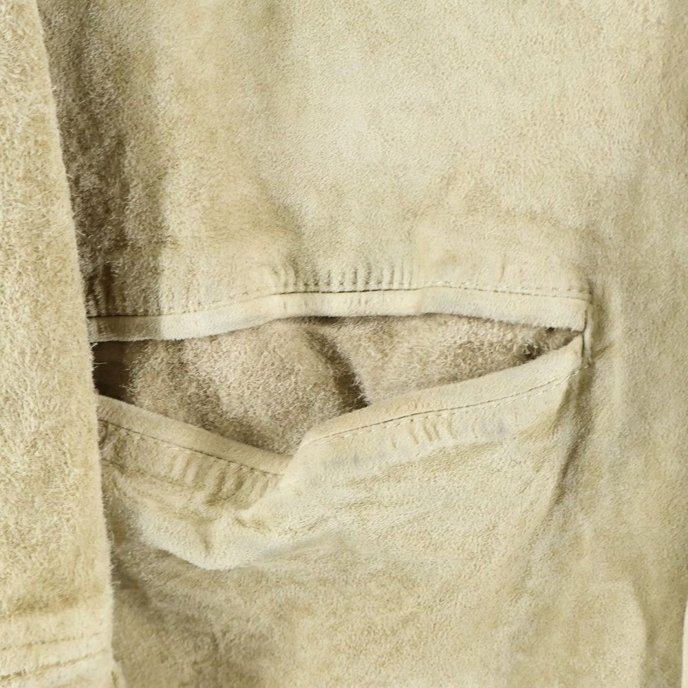 ISAMU KATAYAMA BACKLASH(イサムカタヤマバックラッシュ) 24SS JapanCalfWetWhite GarmentWash CarCoat ジャパンカーフスキン スエードレザーカーコート ジャケット ベージュ 2095-03