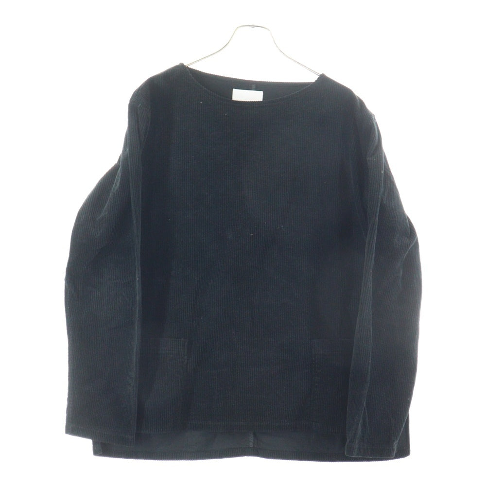 ISAMU KATAYAMA BACKLASH(イサムカタヤマバックラッシュ) STRETCH CORDUROY GARENT-DYED PULLOVER ストレッチコーデュロイ ガーメントダイ プルオーバー 長袖カットソー ブラック 2028-02