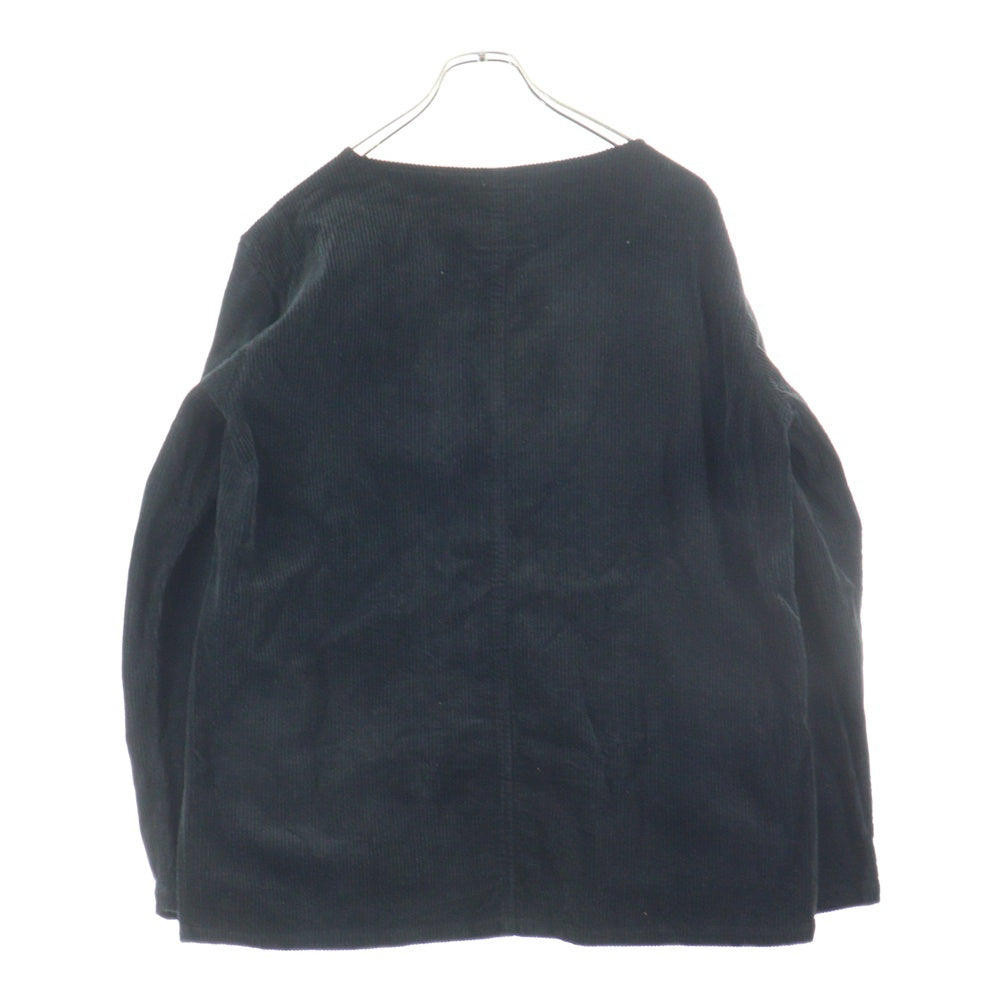 ISAMU KATAYAMA BACKLASH(イサムカタヤマバックラッシュ) STRETCH CORDUROY GARENT-DYED PULLOVER ストレッチコーデュロイ ガーメントダイ プルオーバー 長袖カットソー ブラック 2028-02