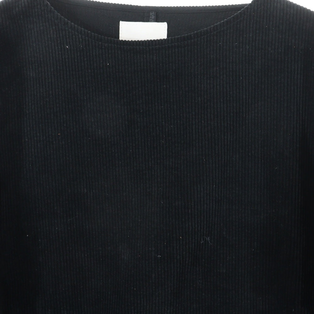 ISAMU KATAYAMA BACKLASH(イサムカタヤマバックラッシュ) STRETCH CORDUROY GARENT-DYED PULLOVER ストレッチコーデュロイ ガーメントダイ プルオーバー 長袖カットソー ブラック 2028-02