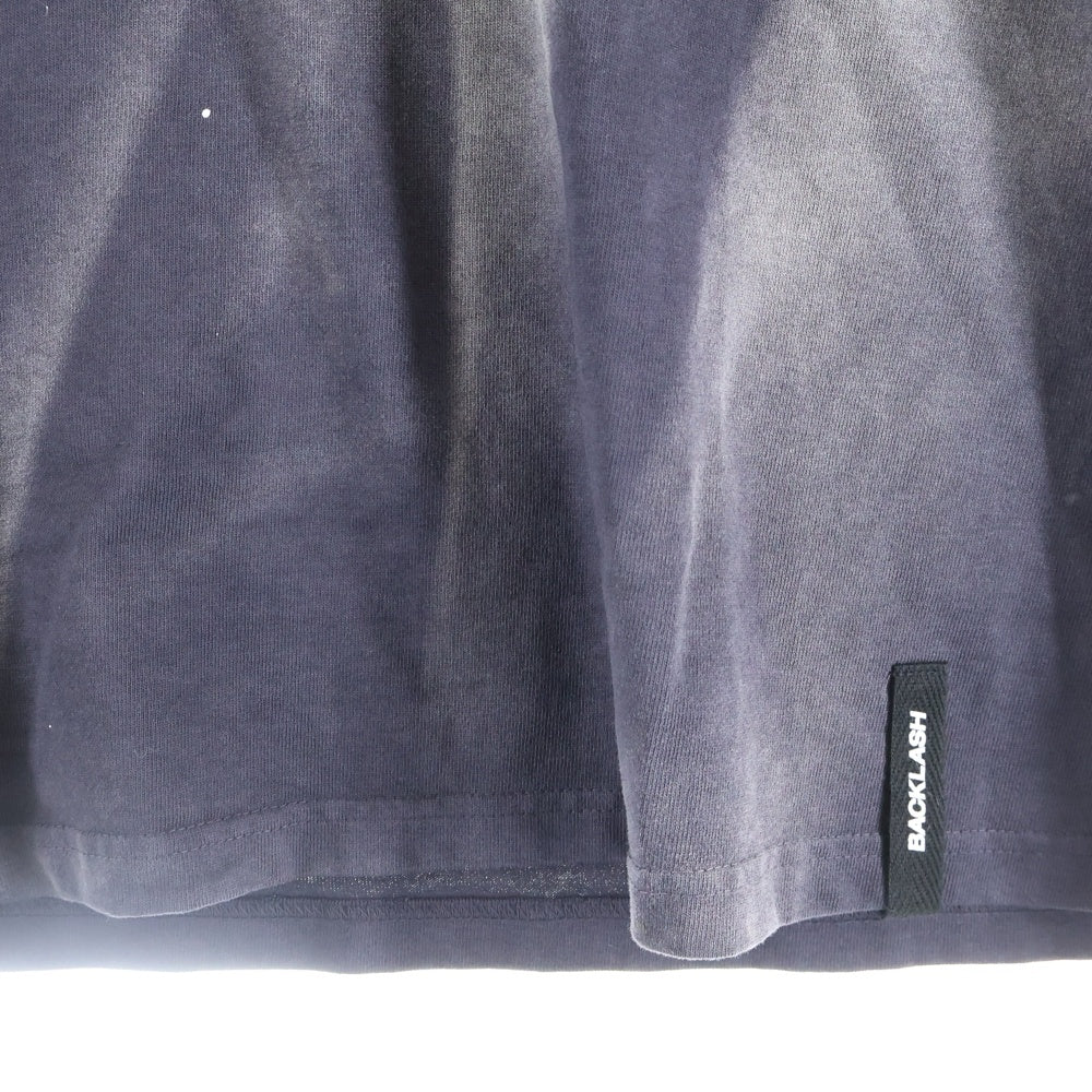 ISAMU KATAYAMA BACKLASH(イサムカタヤマバックラッシュ) COTTON PIGMENT COLOR T-SHIRT ハイゲージ天竺 クルーネック半袖Tシャツ カットソー ブラック 2159-01