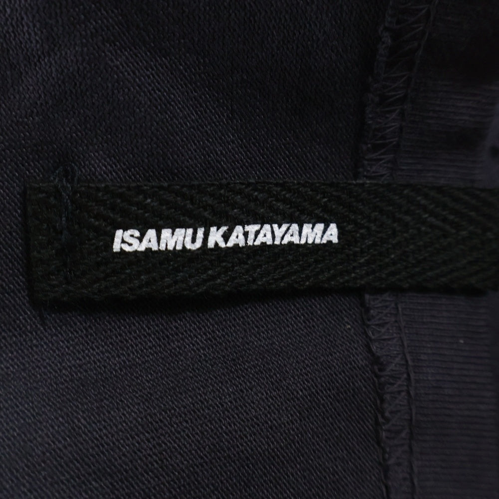 ISAMU KATAYAMA BACKLASH(イサムカタヤマバックラッシュ) COTTON PIGMENT COLOR T-SHIRT ハイゲージ天竺 クルーネック半袖Tシャツ カットソー ブラック 2159-01