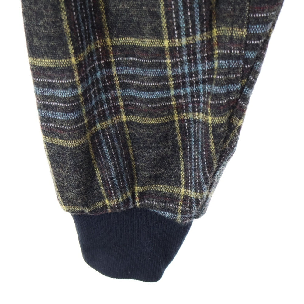 BURN OUT(バーンアウト) チェック柄 ウール ドローストリング サルエル イージーパンツ マルチカラー