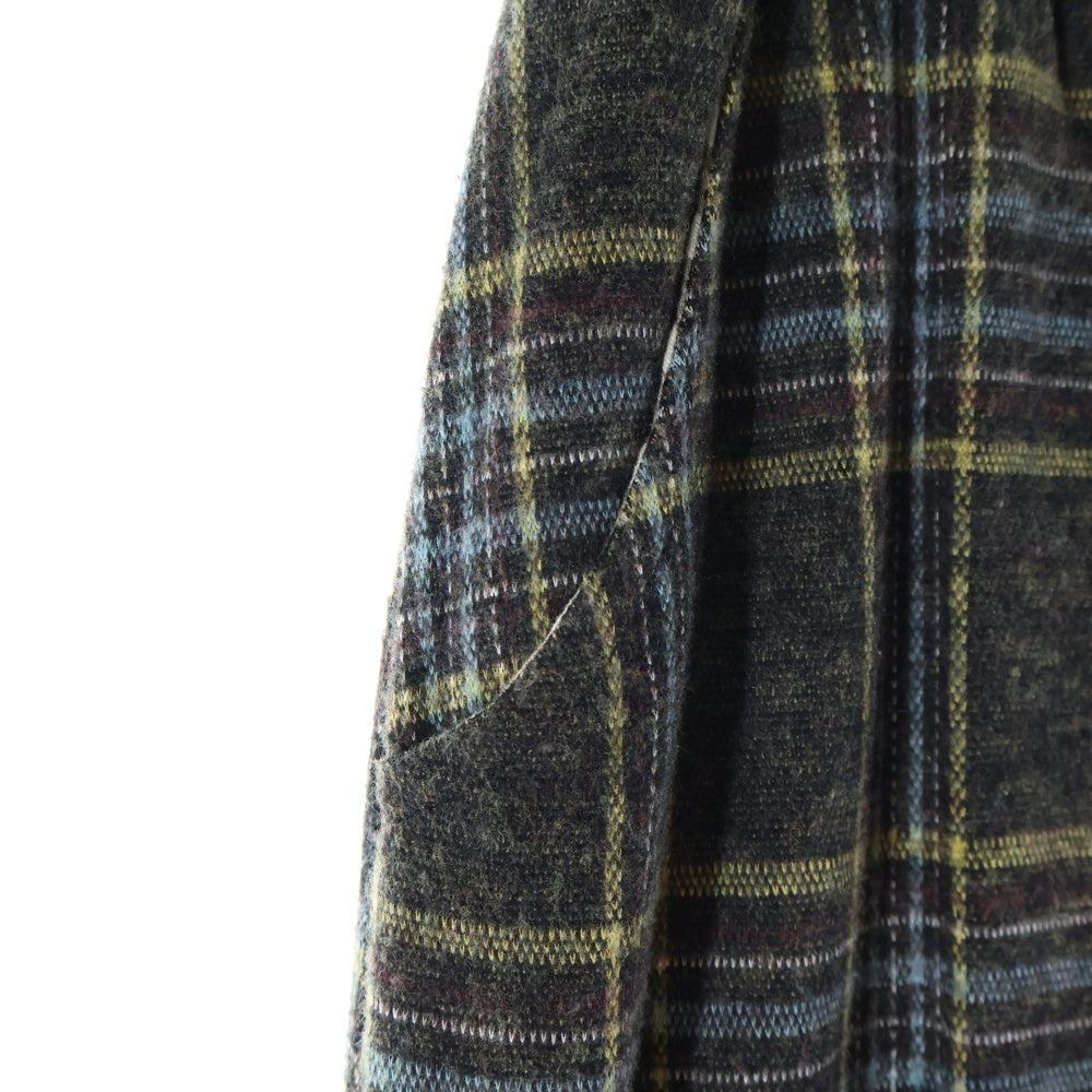 BURN OUT(バーンアウト) チェック柄 ウール ドローストリング サルエル イージーパンツ マルチカラー