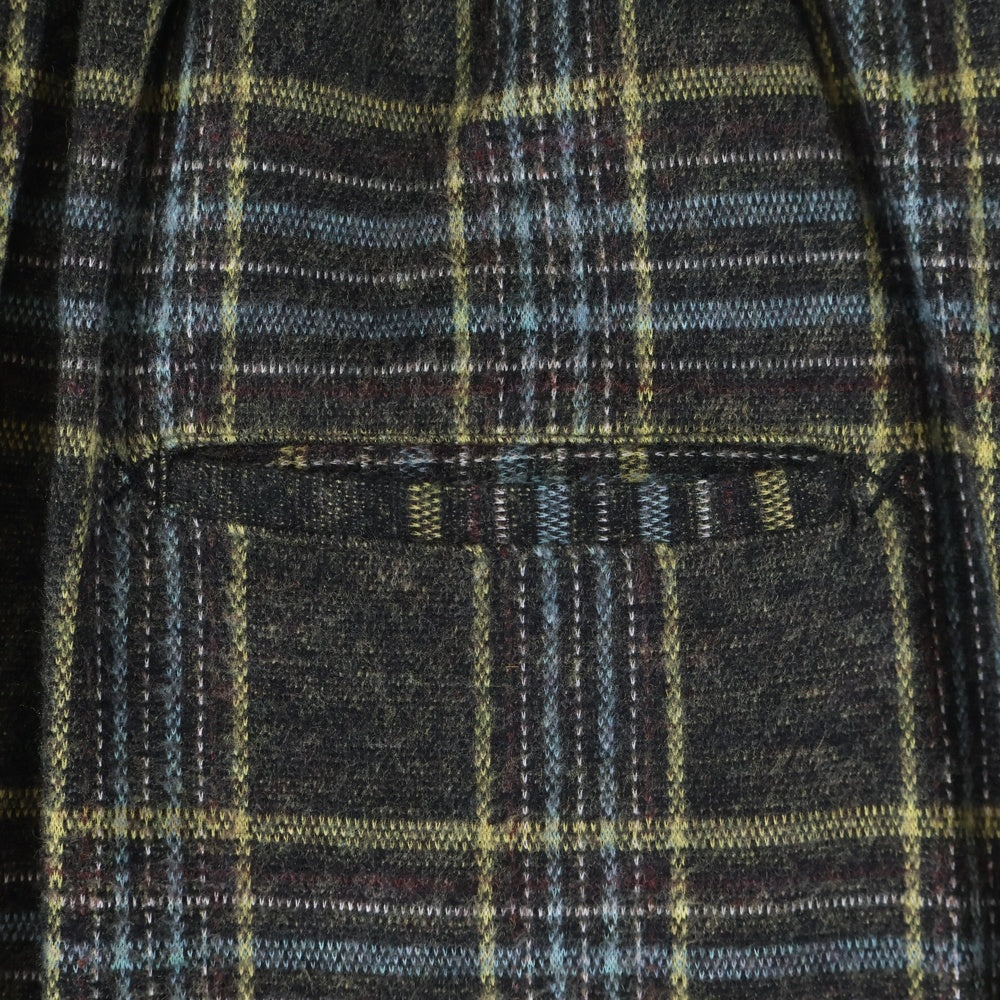 BURN OUT(バーンアウト) チェック柄 ウール ドローストリング サルエル イージーパンツ マルチカラー