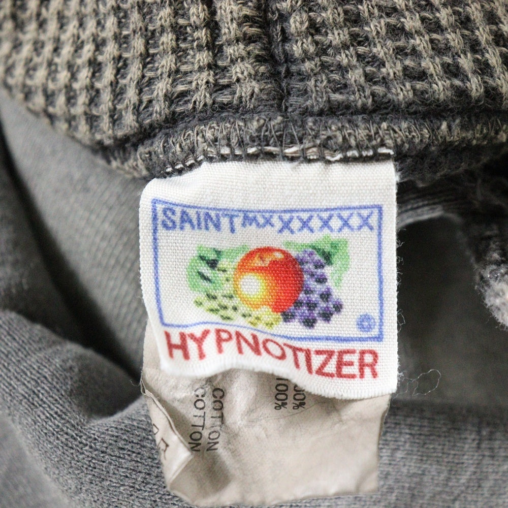 SAINT MICHAEL(セントマイケル) 24AW DBL FC ZIP HOODIE ダブルフェイス ダメージ加工 ジップアップフーディ スウェットパーカー チャコールグレー SM-YS1-0000-042