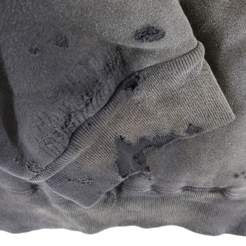 SAINT MICHAEL(セントマイケル) 24AW DBL FACE HOODIE ダブルフェイスフーディ プルオーバースウェットパーカー チャコールグレー SM-YS1-0000-041