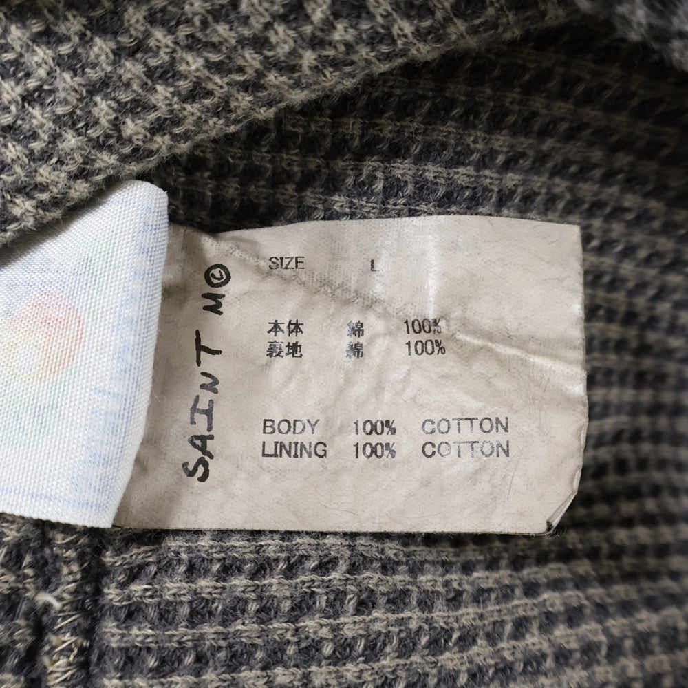 SAINT MICHAEL(セントマイケル) 24AW DBL FACE HOODIE ダブルフェイスフーディ プルオーバースウェットパーカー チャコールグレー SM-YS1-0000-041