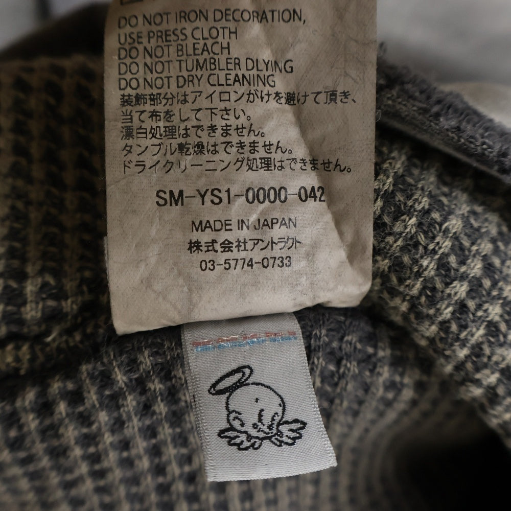 SAINT MICHAEL(セントマイケル) 24AW DBL FACE HOODIE ダブルフェイスフーディ プルオーバースウェットパーカー チャコールグレー SM-YS1-0000-041
