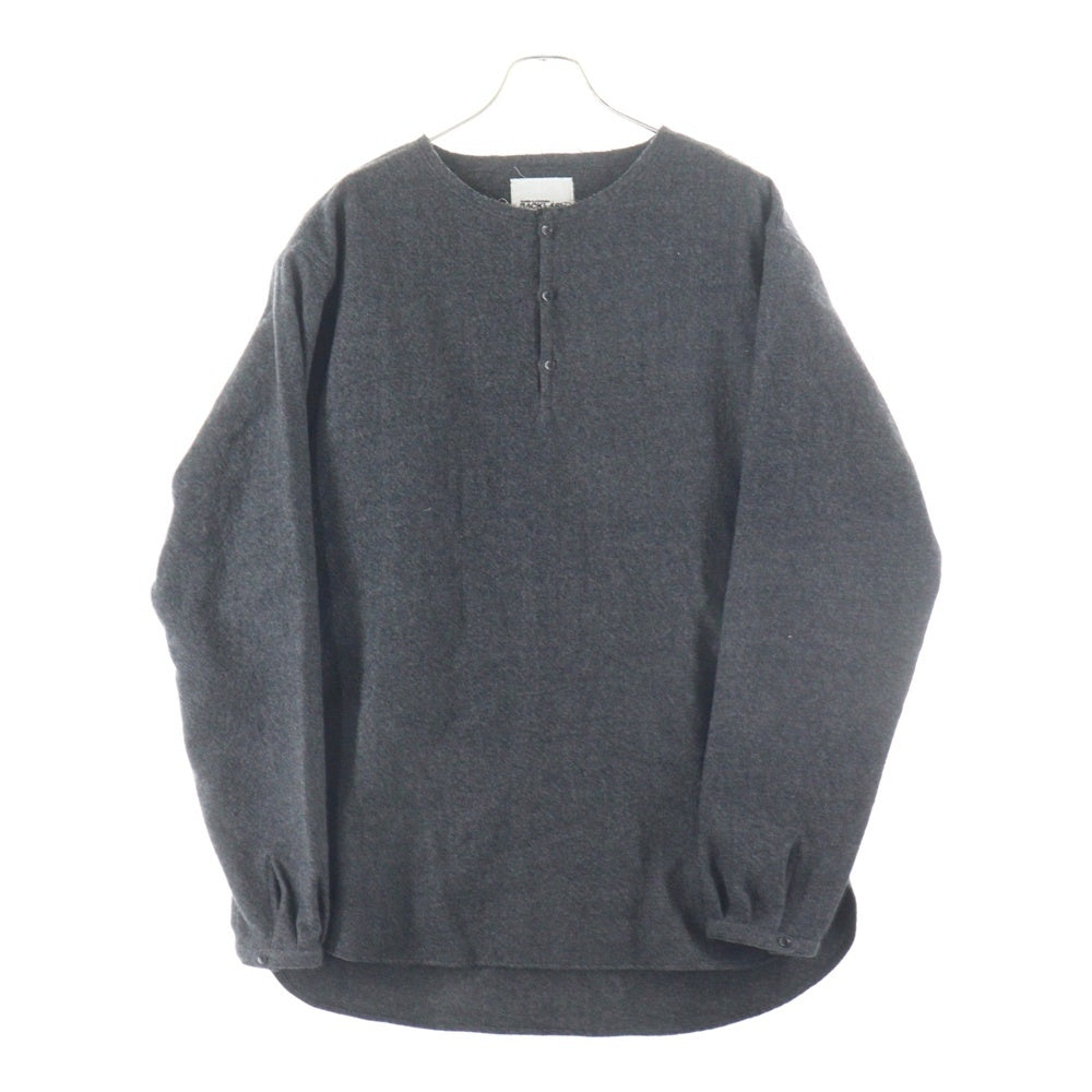 ISAMU KATAYAMA BACKLASH(イサムカタヤマバックラッシュ) FULLING SOFT SHARK WOOL SHIRT フリング ソフト シャーク ウール 長袖ハーフボタンシャツ カットソー グレー 2081-02