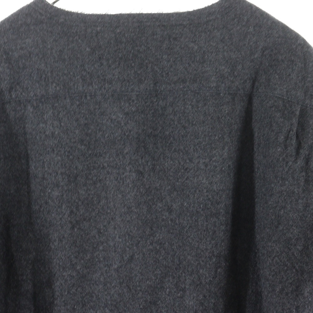 ISAMU KATAYAMA BACKLASH(イサムカタヤマバックラッシュ) FULLING SOFT SHARK WOOL SHIRT フリング ソフト シャーク ウール 長袖ハーフボタンシャツ カットソー グレー 2081-02