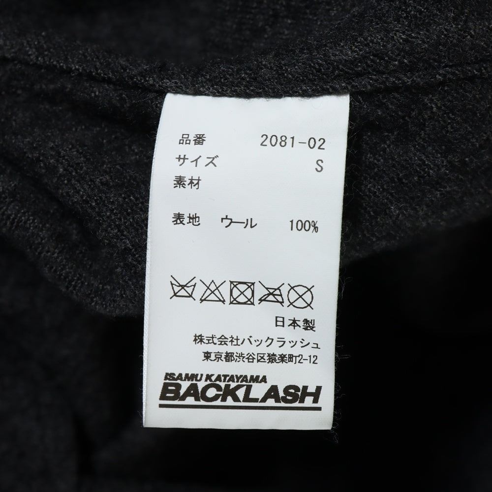 ISAMU KATAYAMA BACKLASH(イサムカタヤマバックラッシュ) FULLING SOFT SHARK WOOL SHIRT フリング ソフト シャーク ウール 長袖ハーフボタンシャツ カットソー グレー 2081-02