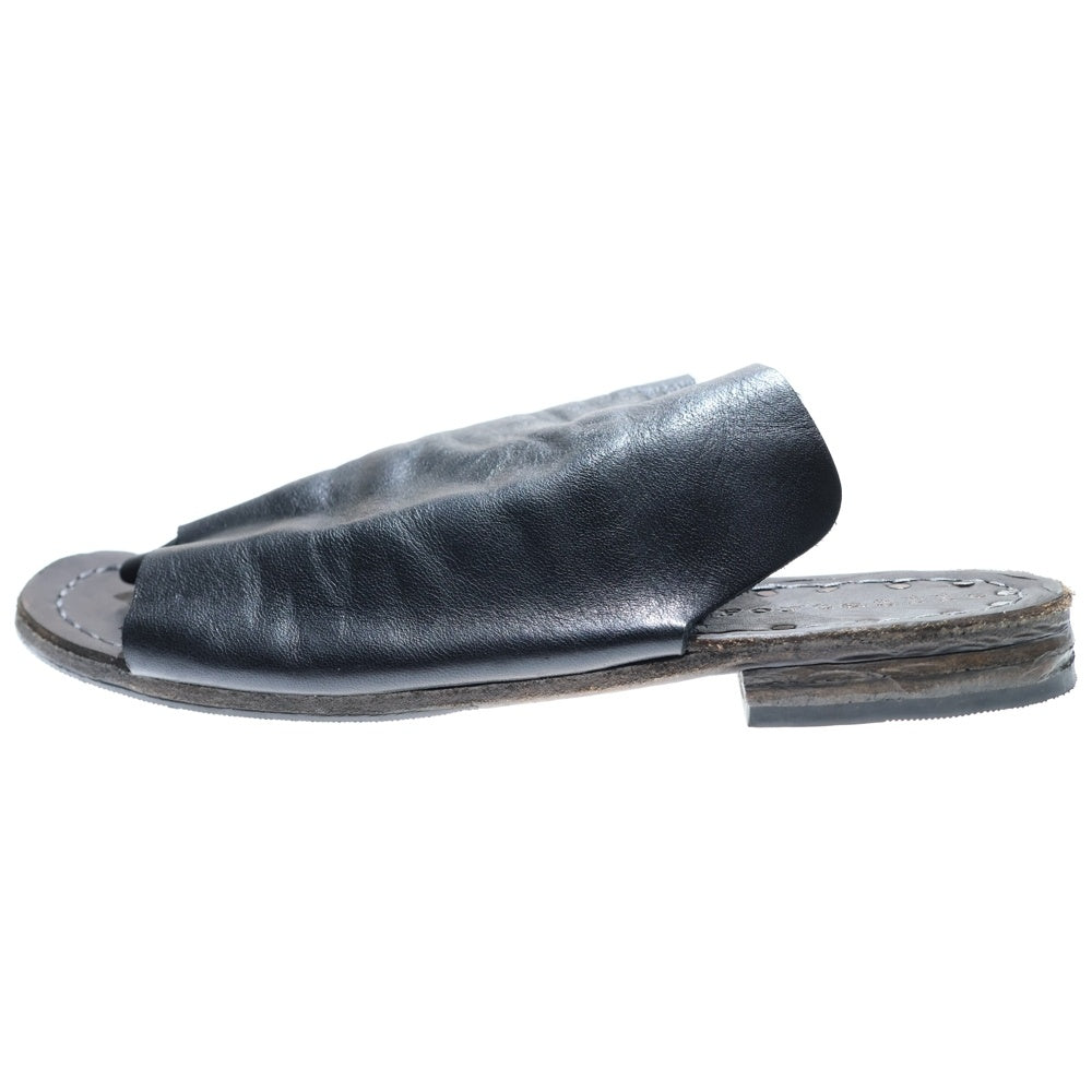 NO BRAND(ノーブランド) Portaille レザーサンダル ミュール ブラック