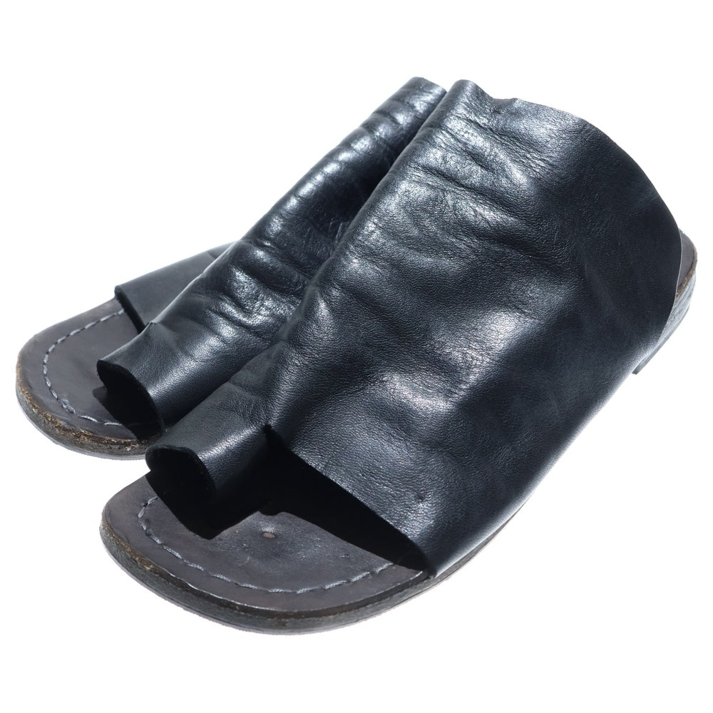 NO BRAND(ノーブランド) Portaille レザーサンダル ミュール ブラック