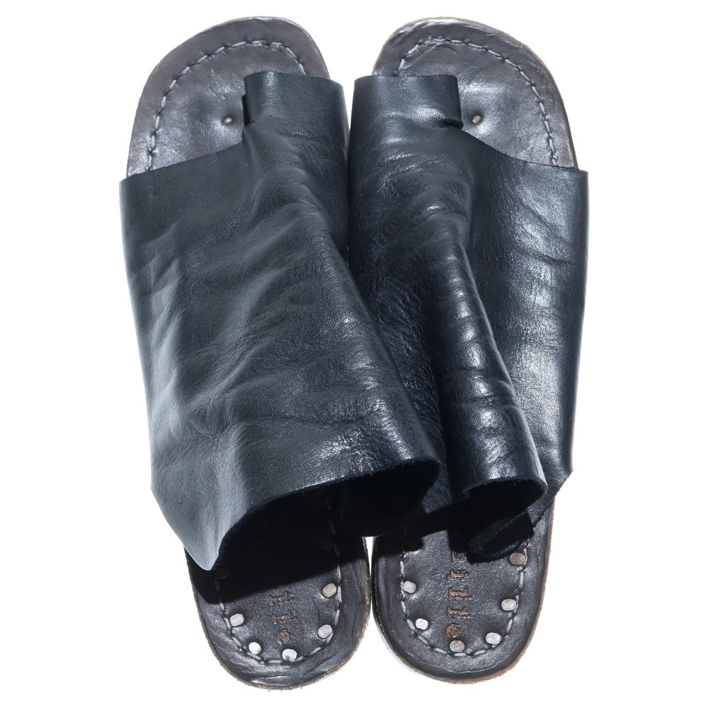 NO BRAND(ノーブランド) Portaille レザーサンダル ミュール ブラック