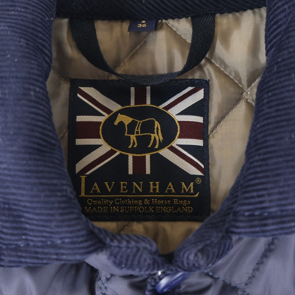 LAVENHAM(ラベンハム) UK製 襟コーデュロイ キルティングジャケット ネイビー LVH-18-BP