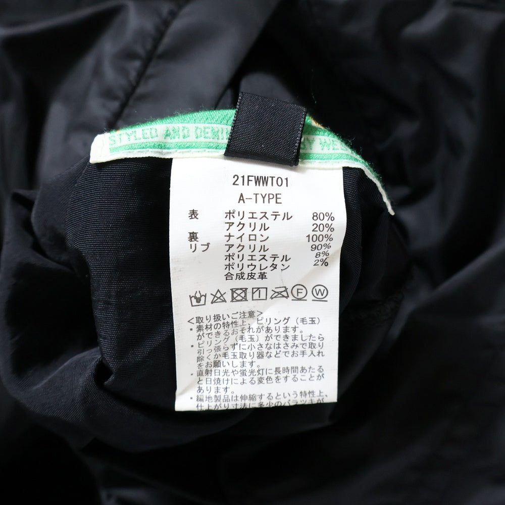 WILD THINGS(ワイルドシングス) 21AW ×WESTOVERALLS WOA RL TOP ウエストオーバーオールズ ポリアクリル フリースジャケット ブラック 21FWWT01