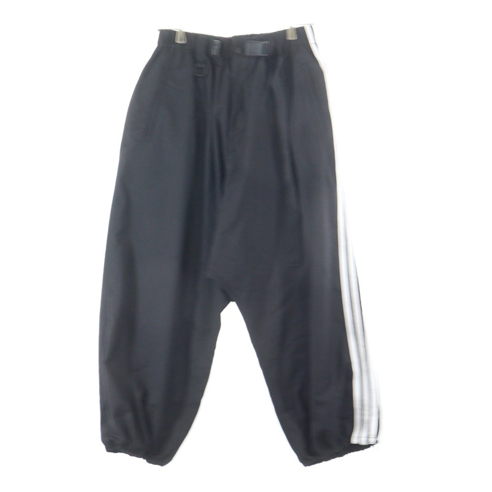 Y-3(ワイスリー) REF WO PANTS サイドスリーストライプ ポリエステルウール サルエルパンツ ブラック IW7455