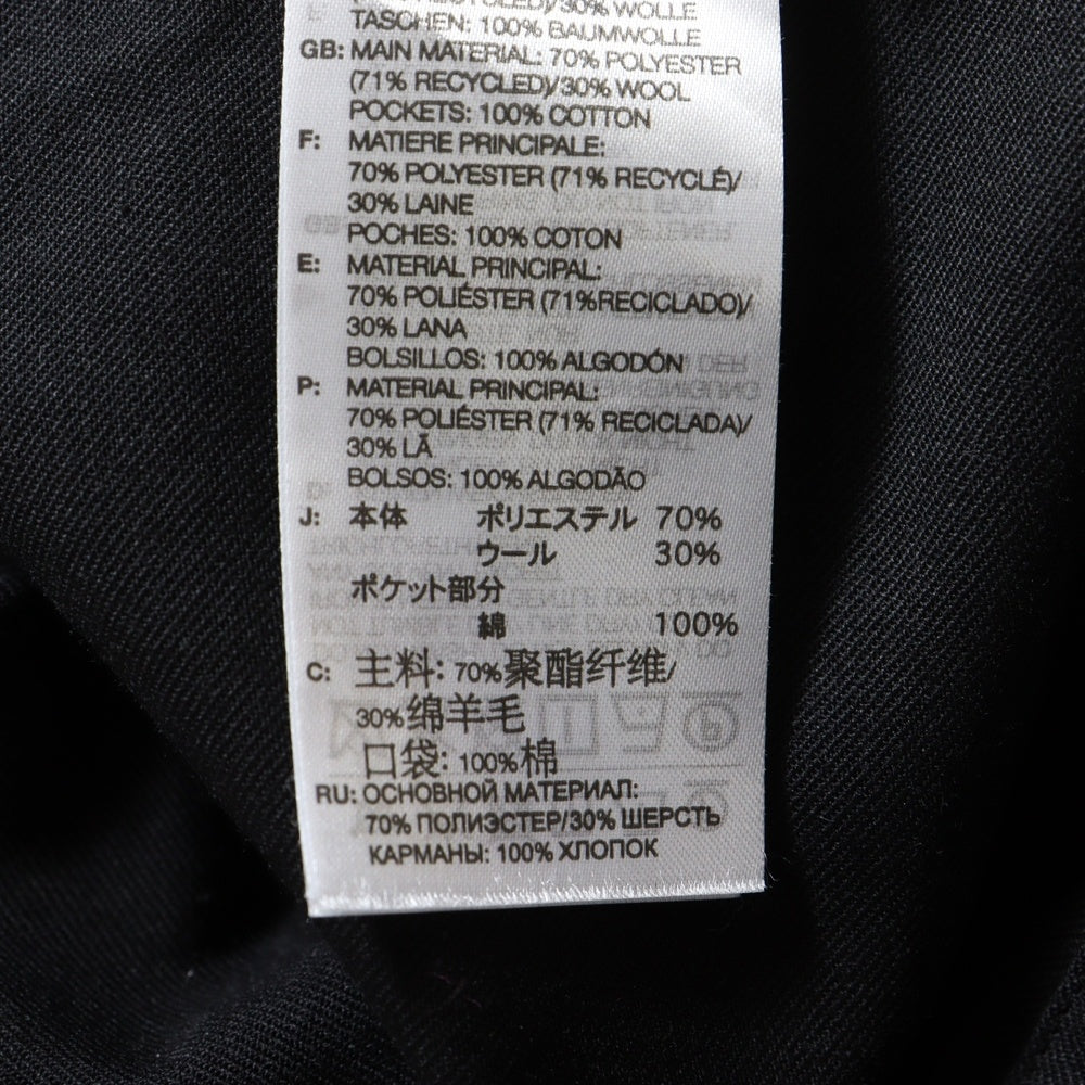 Y-3(ワイスリー) M REF WO TT サイドスリーストライプ ポリエステルウール ロゴプリント ジップアップジャケット ブラック IW7462