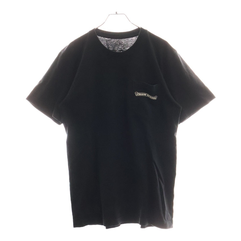 CHROME HEARTS(クロムハーツ) CH T-SHIRT スクロールラベルプリント クルーネック ポケット 半袖Tシャツ