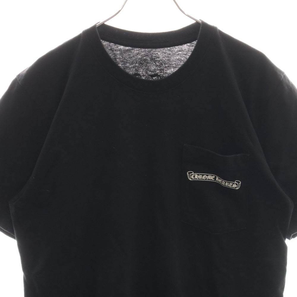 CHROME HEARTS(クロムハーツ) CH T-SHIRT スクロールラベルプリント クルーネック ポケット 半袖Tシャツ