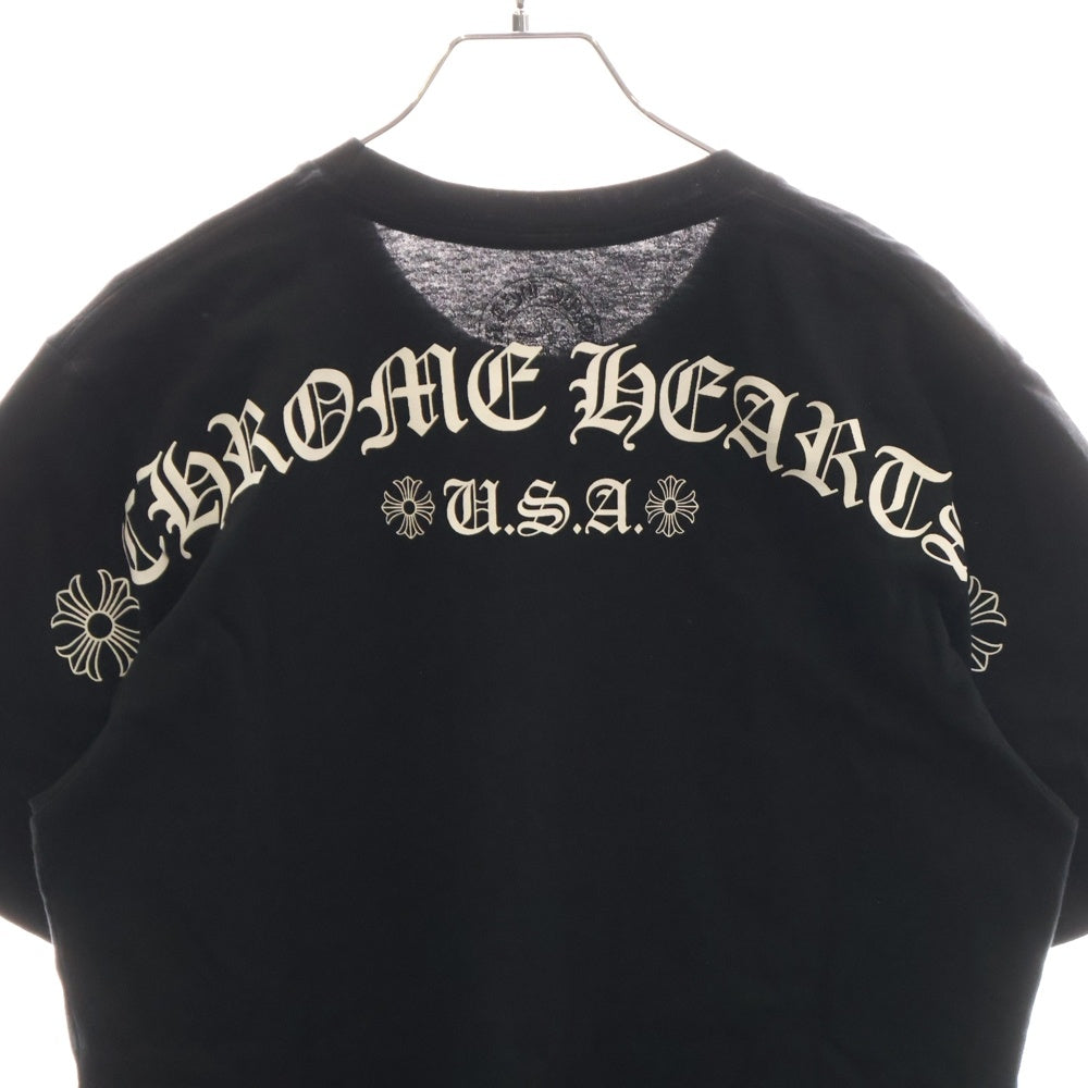 CHROME HEARTS(クロムハーツ) CH T-SHIRT スクロールラベルプリント クルーネック ポケット 半袖Tシャツ