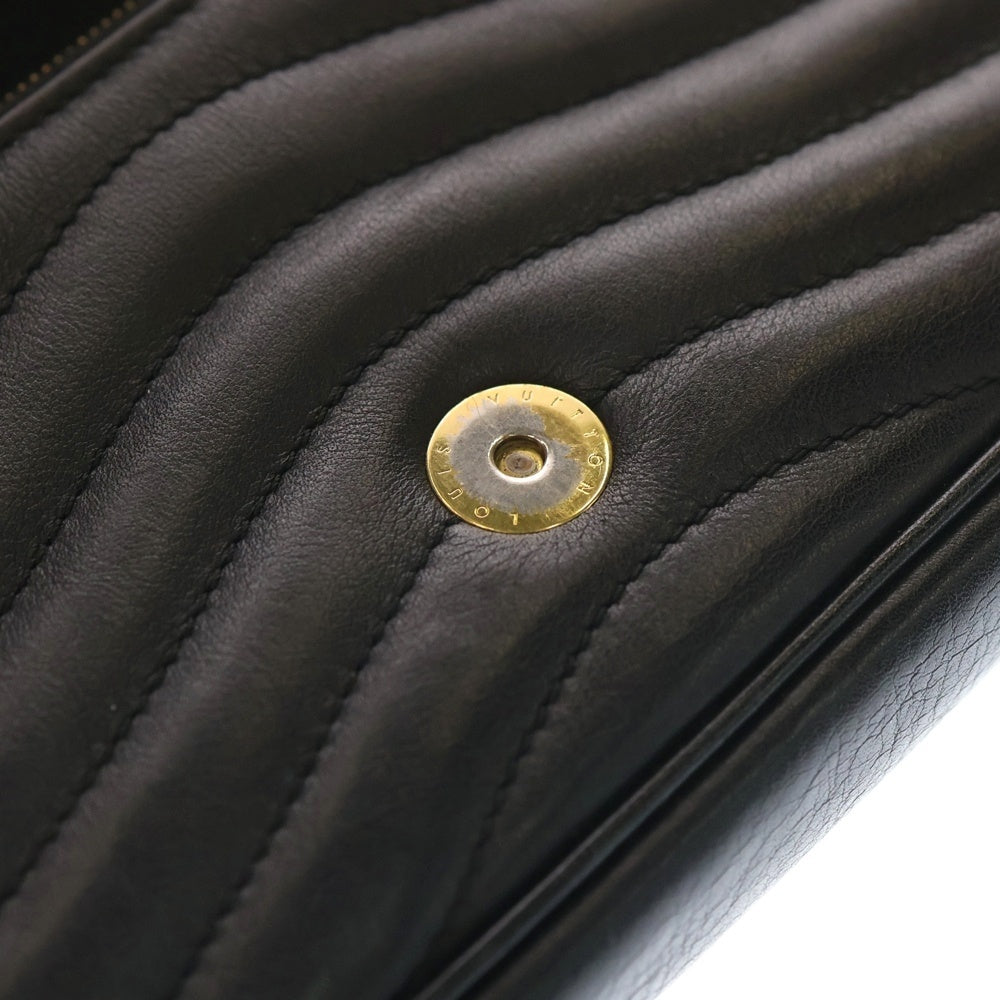 LOUIS VUITTON(ルイヴィトン) ニューウェーブ LV ロゴ レザー チェーン ポシェット ショルダーバッグ ブラック/ゴールド M63929 TJ0199
