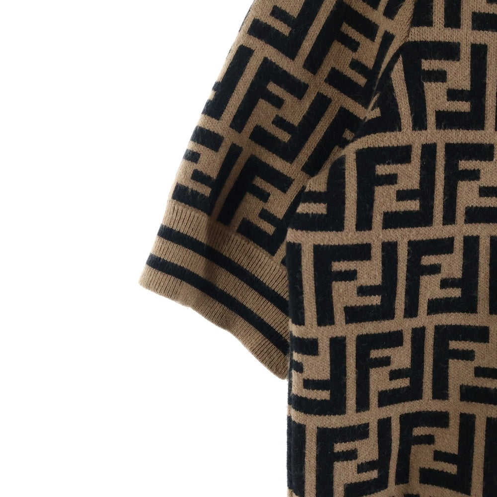 FENDI(フェンディ) ズッカ柄 半袖 ニット セーター ブラウン FZY702 A5QG レディース