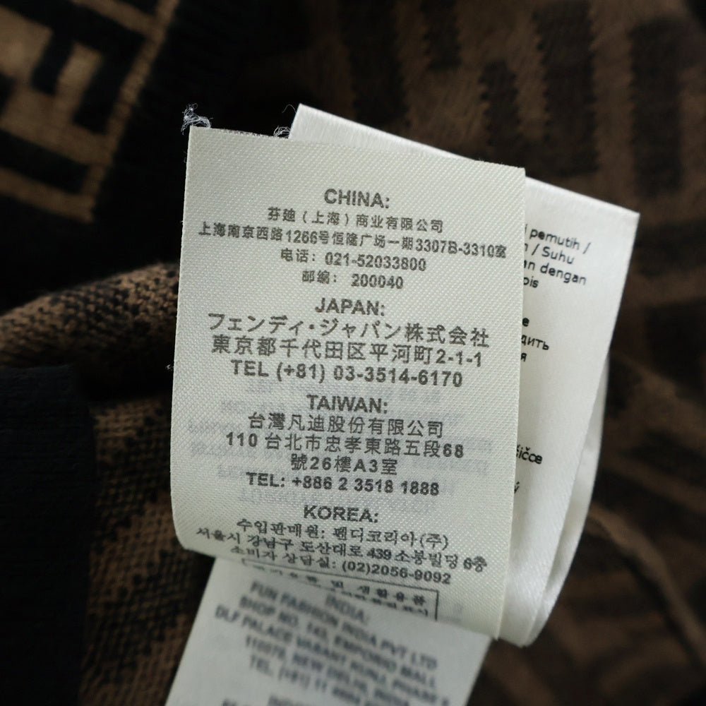 FENDI(フェンディ) ズッカ柄 半袖 ニット セーター ブラウン FZY702 A5QG レディース