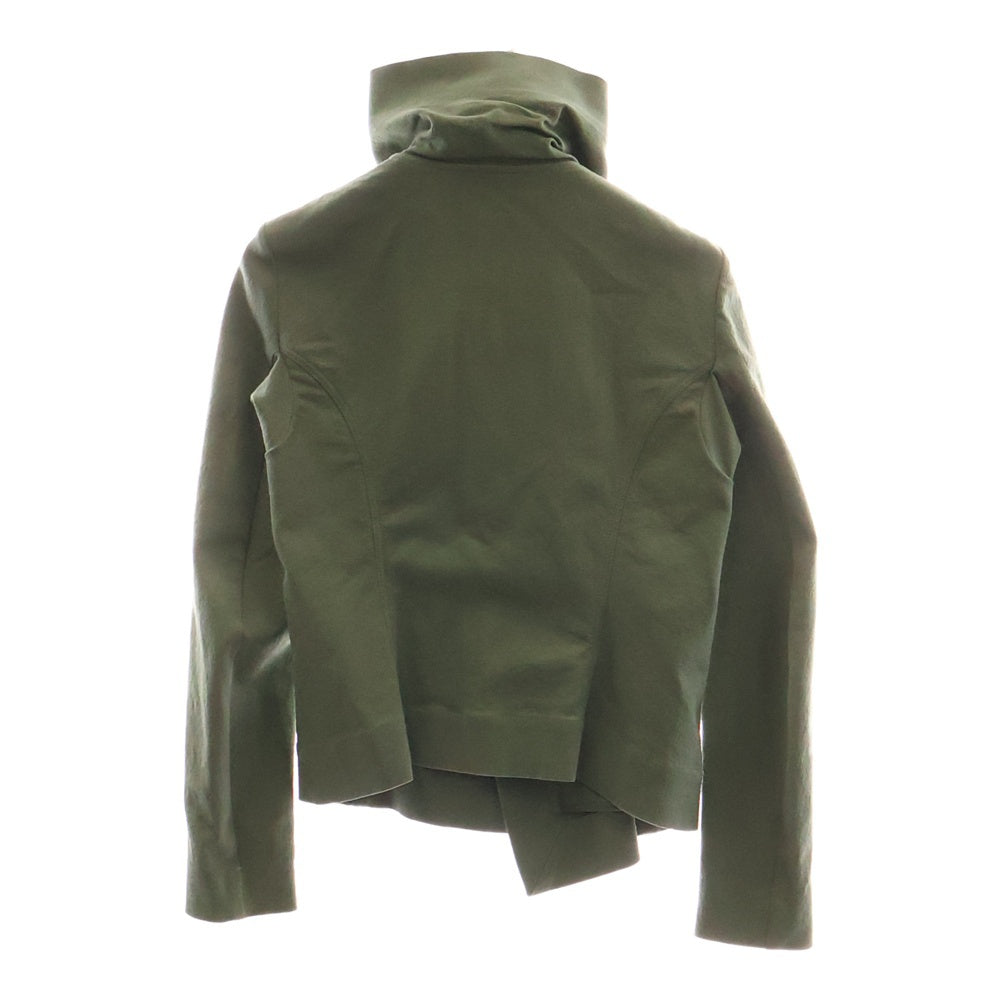 Rick Owens(リックオウエンス) 18SS ハイネック コットン ドレープ ジップアップジャケット グリーン RP18S8731-GG