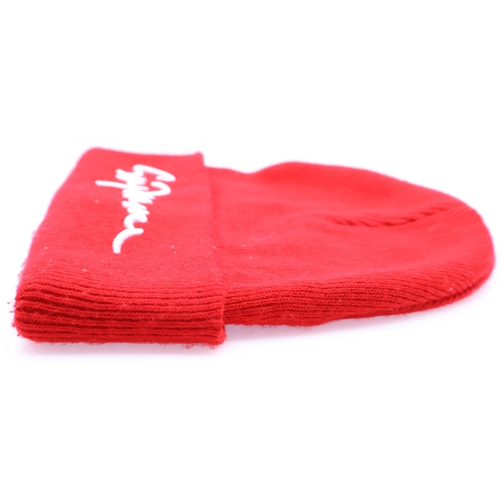 SUPREME(シュプリーム) 18AW Classic Logo Script Beanie クラシック ロゴデザイン スクリプト ビーニー ニット帽 レッド