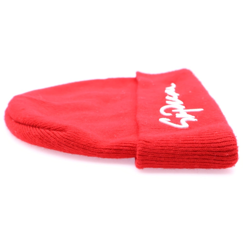 SUPREME(シュプリーム) 18AW Classic Logo Script Beanie クラシック ロゴデザイン スクリプト ビーニー ニット帽 レッド