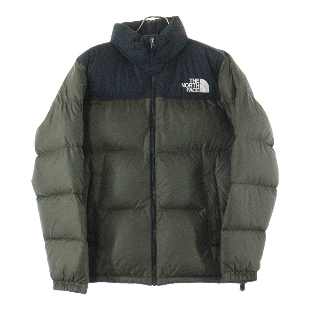 THE NORTH FACE(ザノースフェイス) NUPTSE JACKET ヌプシ 胸ロゴデザイン ダブルポケット ジップアップ ダウンジャケット グリーン ND91841