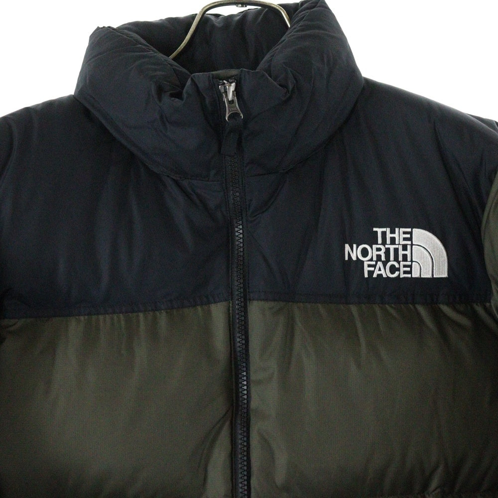 THE NORTH FACE(ザノースフェイス) NUPTSE JACKET ヌプシ 胸ロゴデザイン ダブルポケット ジップアップ ダウンジャケット グリーン ND91841