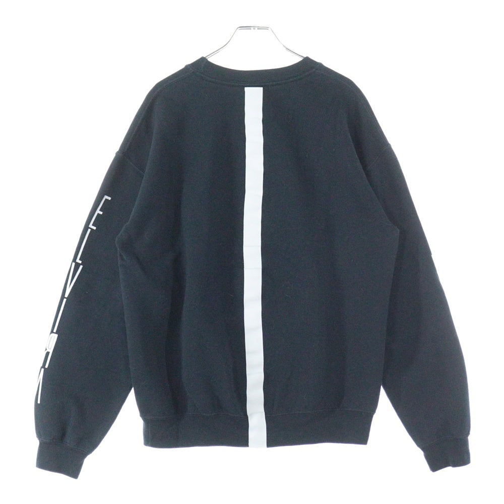 ELVIRA(エルビラ) フロントロゴプリント クルーネック スウェット トレーナー ブラック