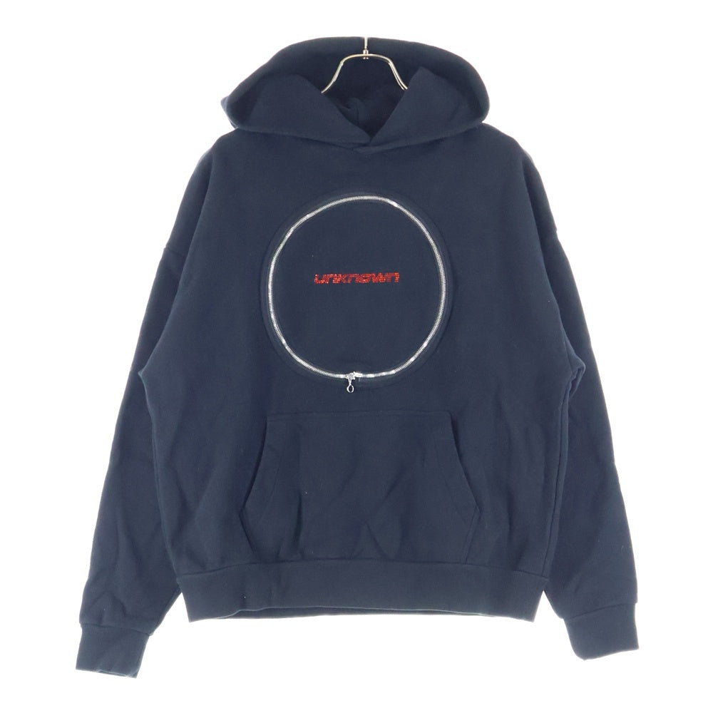 UNKNOWN LONDON(アンノーンロンドン) DETACHABLE PANEL RIBCAGE HOODIE デタッチャブルパネル リブゲージ プルオーバーフーディー パーカー スウェット ブラック
