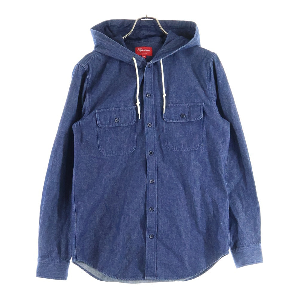 SUPREME(シュプリーム) 12AW Hooded Denim Shirt ダブルフラップポケット フーデッド デニム長袖シャツ インディゴ
