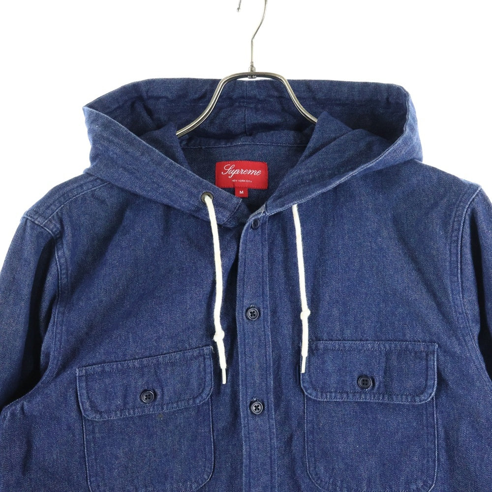 SUPREME(シュプリーム) 12AW Hooded Denim Shirt ダブルフラップポケット フーデッド デニム長袖シャツ インディゴ
