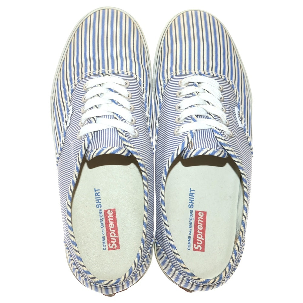 SUPREME(シュプリーム) ×VANS ×COMME des GARCONS AUTHETIC PRO バンズ コムデギャルソン オーセンティック プロ ローカットスニーカー ブルー/ホワイト US9.5/27.5cm VN-0Q0D70W
