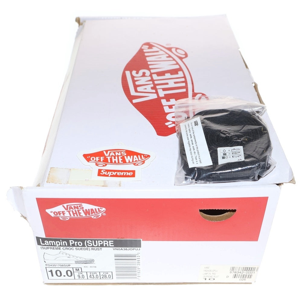 SUPREME(シュプリーム) ×VANS LAMPIN PRO RUST CROC SUEDE バンズ ランピン プロ ラスト クロコ スエード ローカットスニーカー オレンジ/ピンク US10/28cm VN0A38JOPUJ