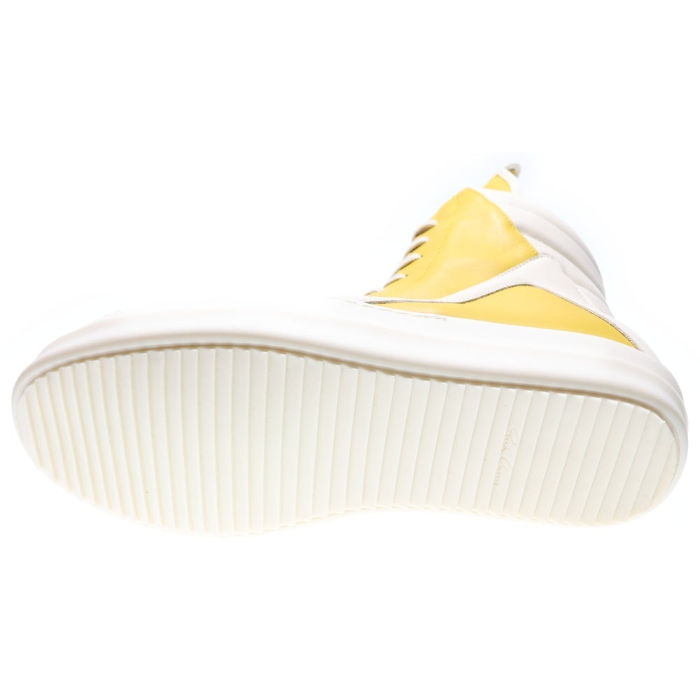 Rick Owens(リックオウエンス) GEOBASKET ジオバスケット レザー ハイカットスニーカー イエロー/ホワイト