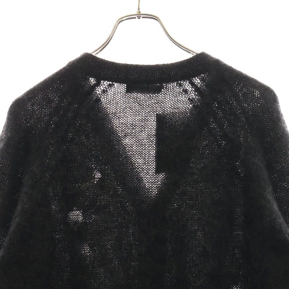 UNDERCOVER(アンダーカバー) 23AW モヘア ダメージ加工 ウール ニット カーディガン グレー UC2C9903