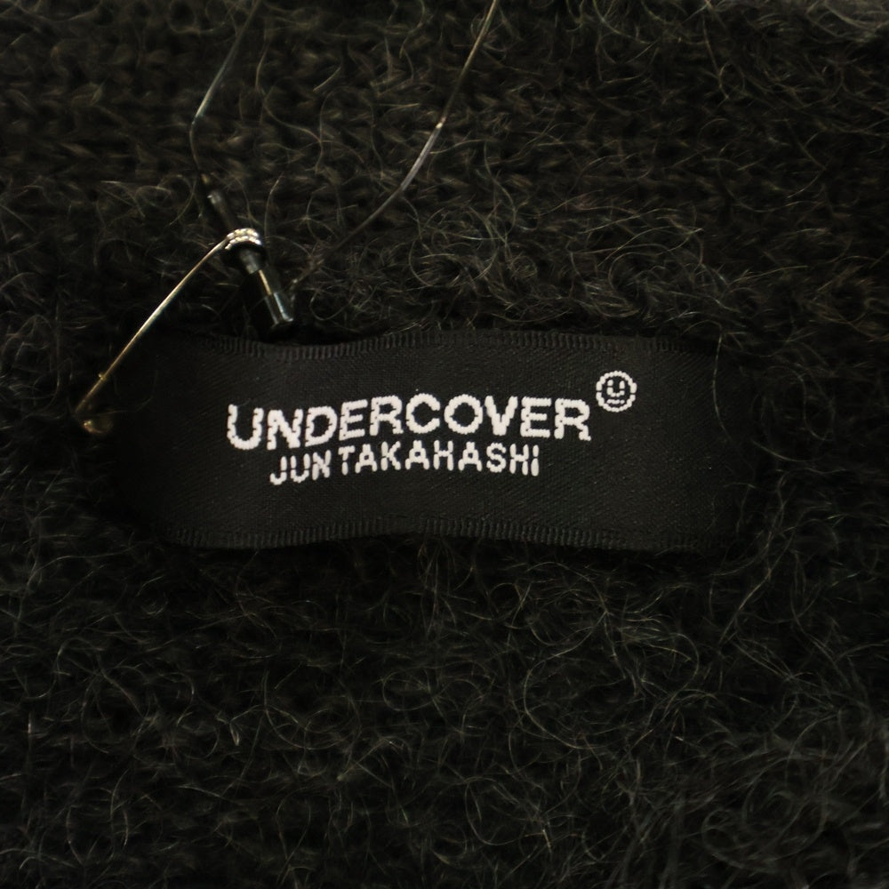 UNDERCOVER(アンダーカバー) 23AW モヘア ダメージ加工 ウール ニット カーディガン グレー UC2C9903