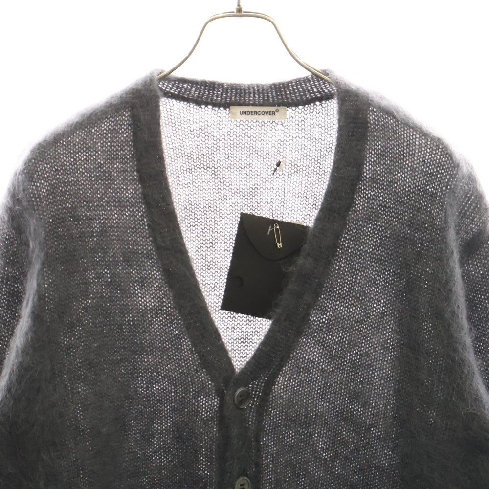 UNDERCOVER(アンダーカバー) 24AW 裾端配色 モヘア ウール ニット カーディガン グレー UP2D4905