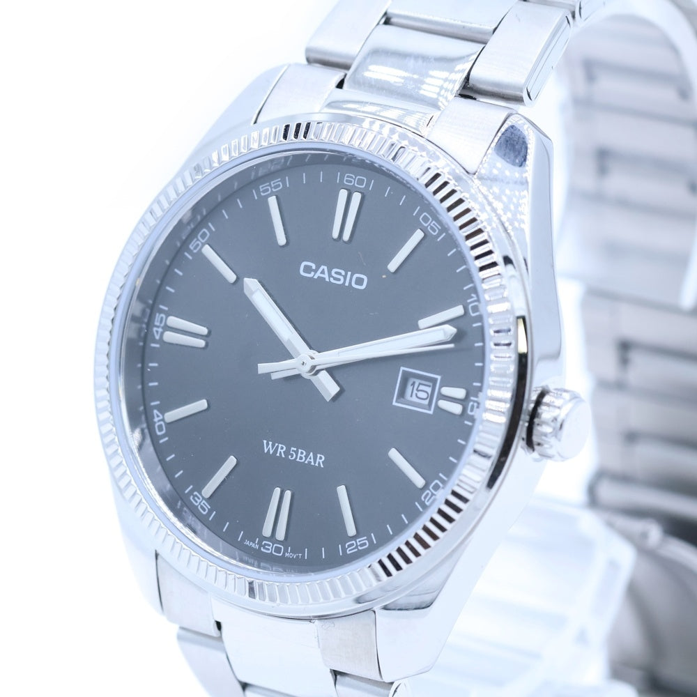 CASIO(カシオ) MTP-1302D-1A1JF デイデイト バーインデックス アナログウオッチ 腕時計 シルバー