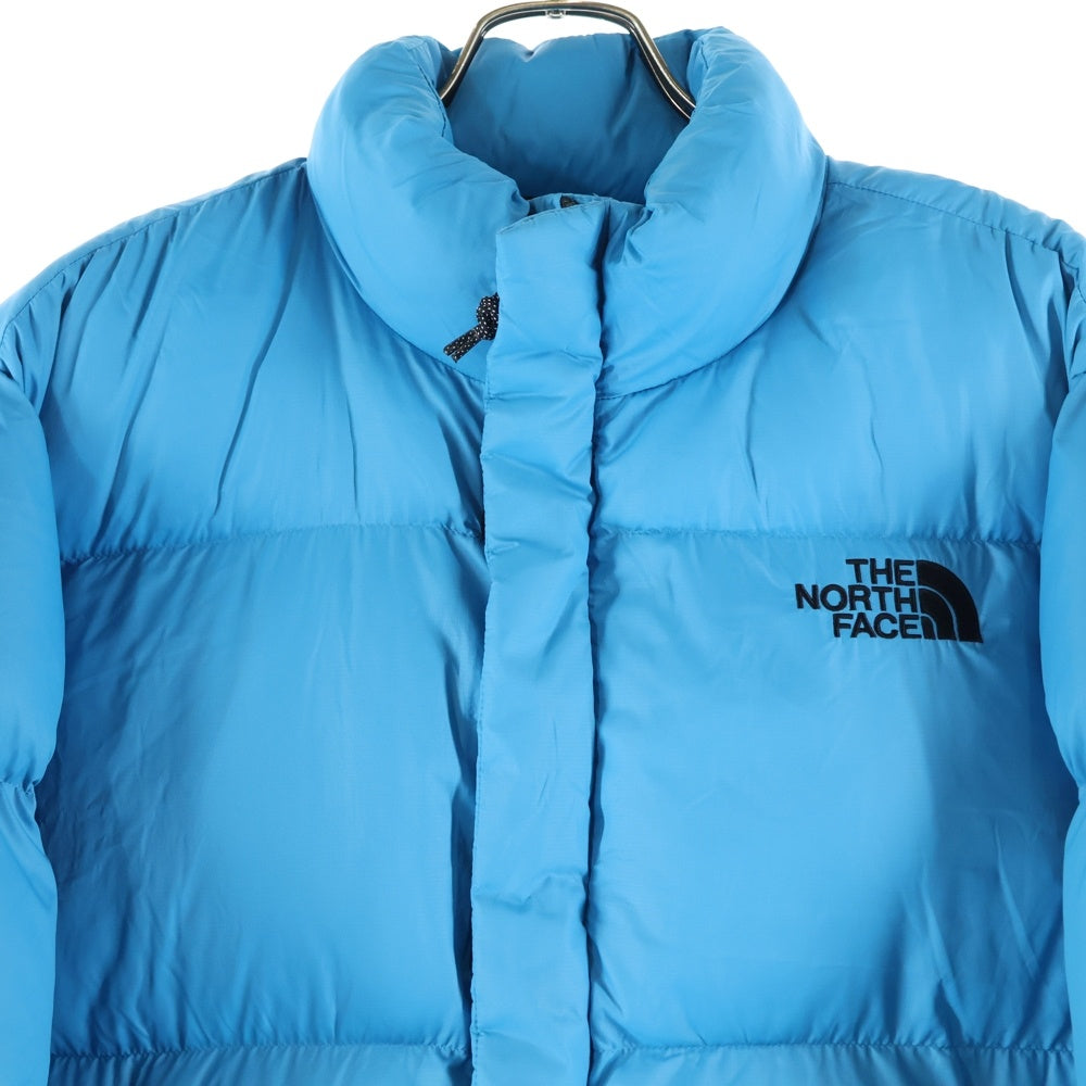 ザノースフェイスTHENORTHFACEダウンサイズXS/TP カラー水色　美品 THE NORTH FACE(ザノースフェイス) 胸ロゴデザイン ダブルポケット